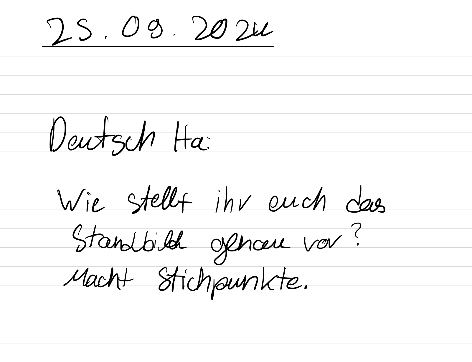 Deutsch Hausaufgaben 09.09.2024