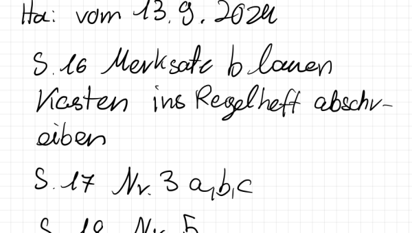 Mathe Hausaufgabe 13.09.2024